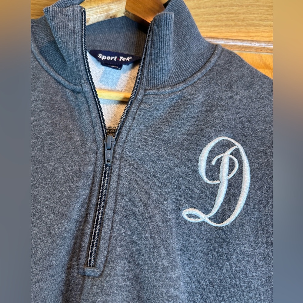 SPORT TEK Gray Quarter-Zip Pullover with Embroidered Logo - Picture 3 of 7